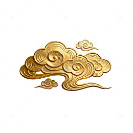 金色云纹装饰图案设计元素
