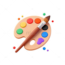 彩绘工具创意插画