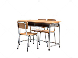简约风格教室桌椅3D模型