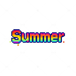 像素风夏日文字设计素材