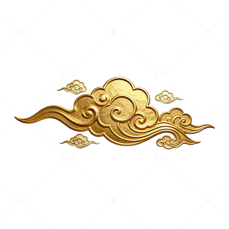 金色祥云图案装饰元素