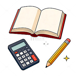 卡通学习用品插画