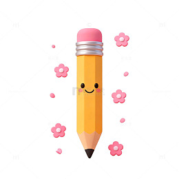 可爱卡通铅笔插画素材