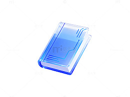 透明蓝色书本3D模型