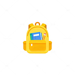 卡通书包学生用品图标