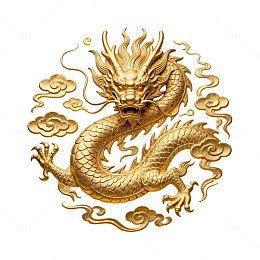 金色龙图腾艺术图案