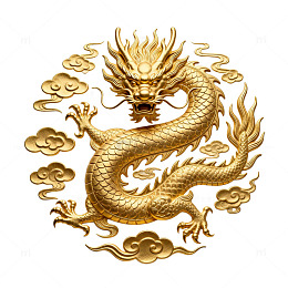 金龙祥云艺术装饰图案