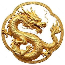 金色中国龙装饰图案