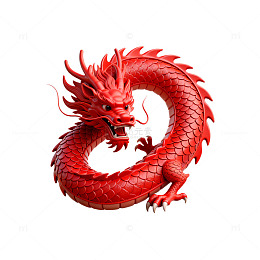 中国红龙形象艺术设计图案
