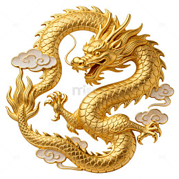 金色中国龙艺术装饰图案
