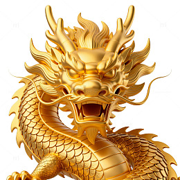 金色巨龙雕塑中国风金属工艺
