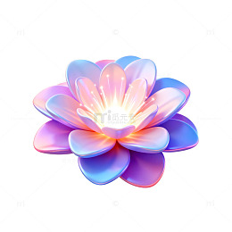 绚丽荷花梦幻插画