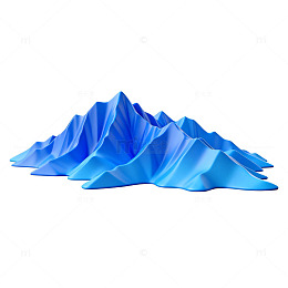 蓝色抽象山峰艺术装饰素材