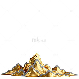 金色抽象山景装饰艺术