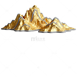 金色山脉装饰艺术摆件