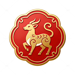 红色金边羊年图案