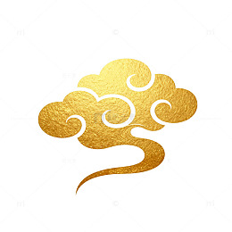 金色云纹图案装饰设计元素