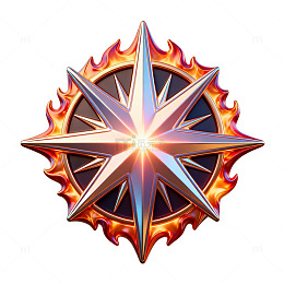 火焰星形图案装饰元素