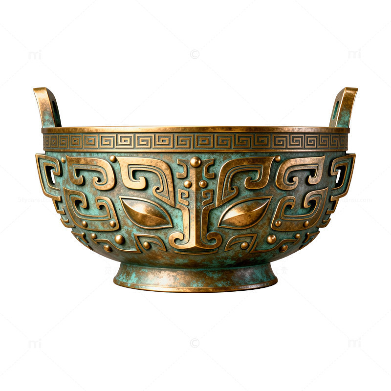 青铜纹饰碗器古铜色工艺品