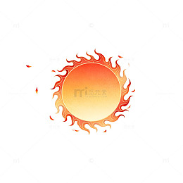 火焰太阳插画元素