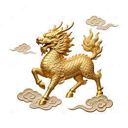 金色中国龙艺术图案装饰元素