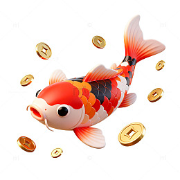 锦鲤跃金财运亨通