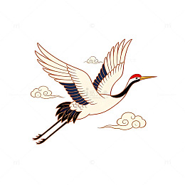 传统仙鹤插画素材