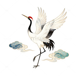 传统中国风仙鹤插画