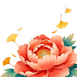 牡丹花插画设计元素