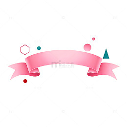 粉色丝带装饰图案设计素材