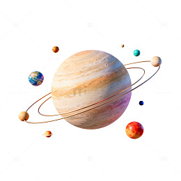 彩绘太阳系行星插图