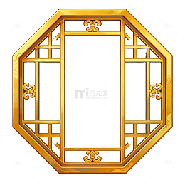 传统金色窗格装饰图案