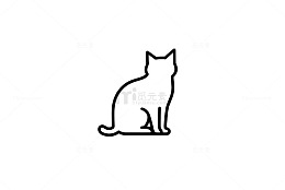 简约线条猫图标设计素材