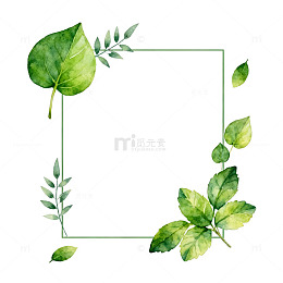 绿色植物边框设计素材