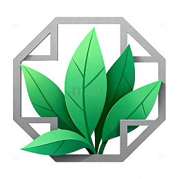 中国风绿色植物图案设计元素