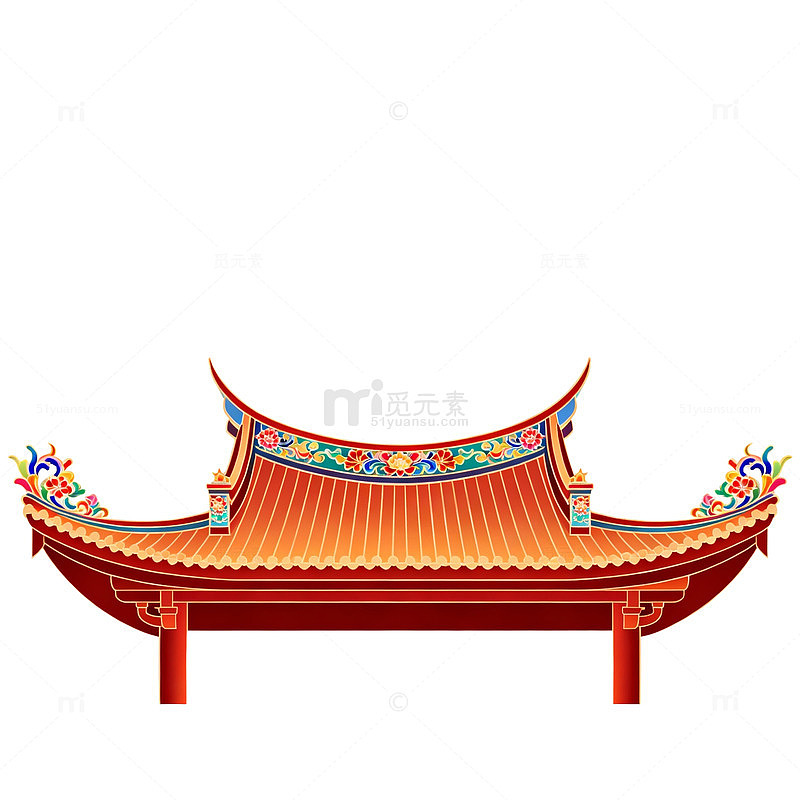 传统中式建筑屋檐图案设计元素