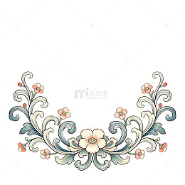 古典花纹装饰图案插画