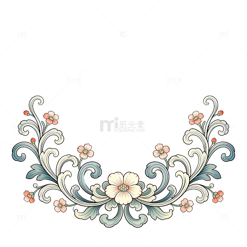 古典花纹装饰图案插画
