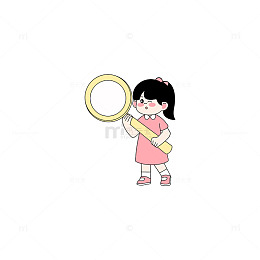 拿放大镜女生