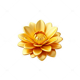 金色莲花矢量插画