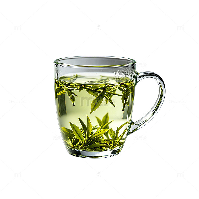 绿茶带杯子元素
