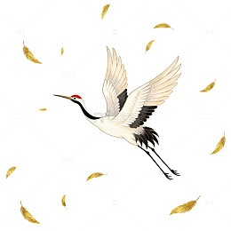 古风仙鹤飞舞插画