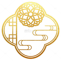 金色传统图案标志设计元素