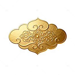 金色云纹浮雕装饰图案