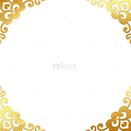 金色花纹边框装饰素材