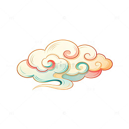 彩色云纹图案插画设计元素