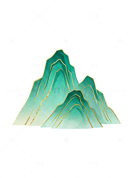 水墨山水抽象艺术插画