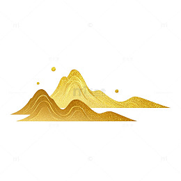 金色山水画艺术矢量图
