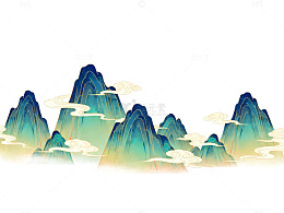 山水画中国传统艺术矢量素材