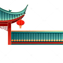 传统中式建筑插画